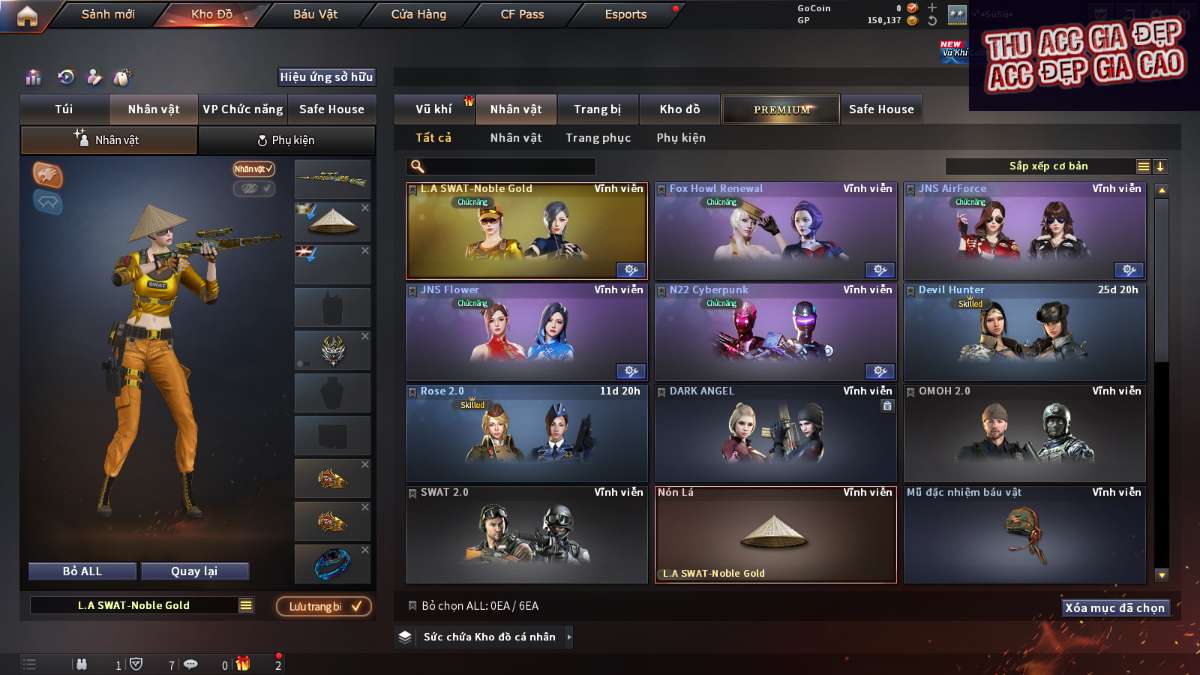 shop acc cf uy tin gia re